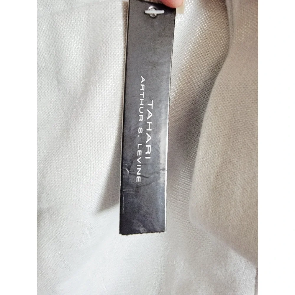 Tahari Arthur Levine Silver Glaze Linen Blend Blazer Jacket 18W NWT‎ RV $285
